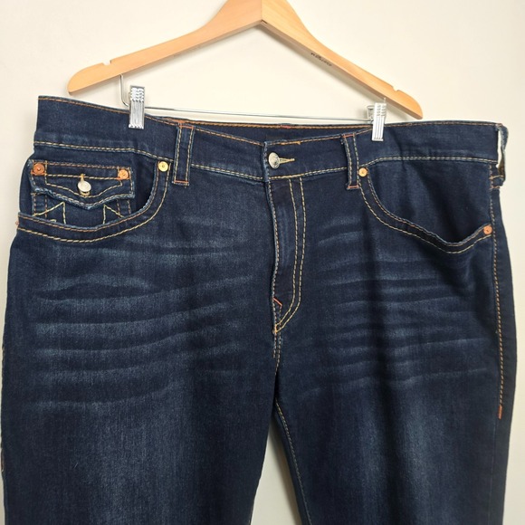 True Religion Mens Western Heritage Geno Relaxed Slim Jeans 44 Classic Americana - Picture 2 of 9
